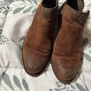 Born Women's Brown Suede Ankle Booties
